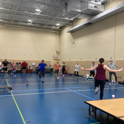 group at open house exercise class