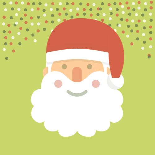 Santa Claus face on green background