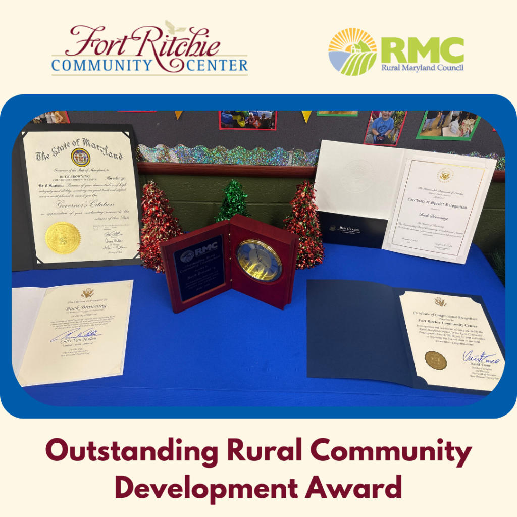 Outstanding Rural Community Development Award photo of actual award