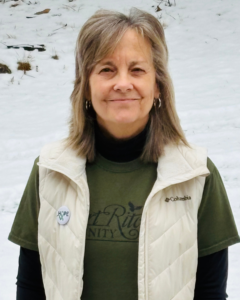 Terry with snow in the background