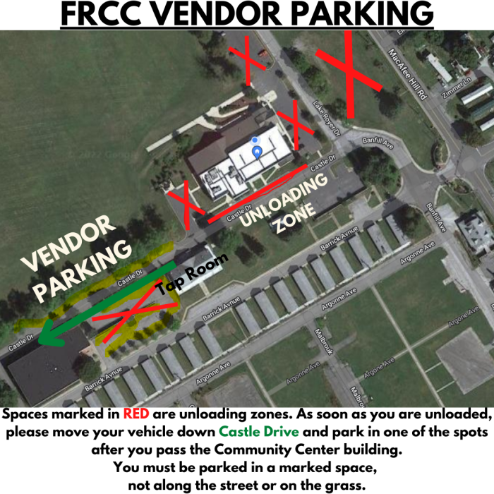 FRCC Vendor Parking map